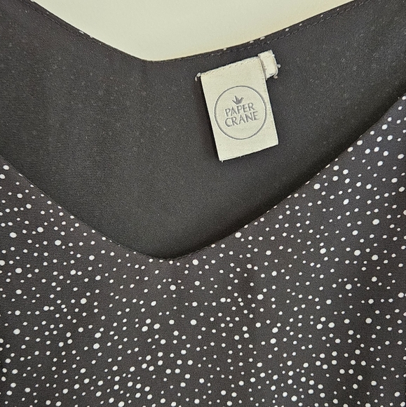Paper Crane Black White Spotted Cami Blouse Women's Size Medium - Picture 5 of 8